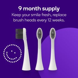 BURST Genuine Replacement Heads for Original Sonic Electric Toothbrush (White/3 Pack) | Ultra Soft Bristles for a Deep Clean | Stain & Plaque Removal BURST Genuine Replacement Heads for Original Sonic Electric Toothbrush (White/3 Pack) | Ultra Soft Bristles for a Deep Clean | Stain & Plaque Removal