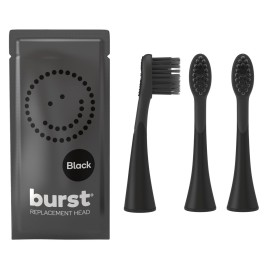BURST Genuine Replacement Heads for Original Sonic Electric Toothbrush (Black/3 Pack) | Ultra Soft Bristles for a Deep Clean | Stain & Plaque Removal