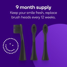 BURST Genuine Replacement Heads for Original Sonic Electric Toothbrush (Black/3 Pack) | Ultra Soft Bristles for a Deep Clean | Stain & Plaque Removal BURST Genuine Replacement Heads for Original Sonic Electric Toothbrush (Black/3 Pack) | Ultra Soft Bristles for a Deep Clean | Stain & Plaque Removal