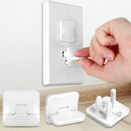 Mom\'s Choice Gold Awards Winner - Outlet Covers with Hidden Pull Handle Baby Proofing Plug Covers (45 Pack) 3-Prong Child Safety Socket Covers Electrical Outlet Protectors Kid Proof Outlet Cap