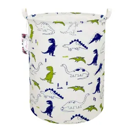 TIBAOLOVER Dinosaur Laundry Basket Baby Laundry Hamper Cute Kids Hamper Toy Storage Bin Handles for Boys and Girls Dinosaur Room Decor (Polychrome Dinosaurs)