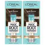 L\'Oreal Paris Magic Root Rescue 10 Minute Root Hair Coloring Kit, Permanent Hair Color with Quick Precision Applicator, 100 percent Gray Coverage, 4 Dark Brown, 2 count