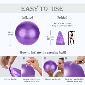 Small Pilates Ball, Therapy Mini Workout Core 9 Inch Exercise Bender Pilates, Yoga, Workout, Bender, Training and Physical Therapy, Improves Balance Small Pilates Ball, Therapy Mini Workout Core 9 Inch Exercise Bender Pilates, Yoga, Workout, Bender, Training and Physical Therapy, Improves Balance