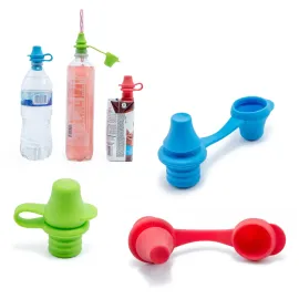 Original Bottle Topper for Toddlers - KiddiKap Spill Proof Silicone Sippy Lid - Fits Most Bottles - Travel Friendly - No Spill Cup Pack of 3 - Baby & Toddler Essentials