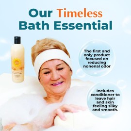 Deodorizing Citrus Plus Elder Shampoo and Body Wash by BoaVida with new leak-proof caps, Soap Made with Persimmon to Treat the Presence of Nonenal and Remove Old Person Smell, 8 oz Deodorizing Citrus Plus Elder Shampoo and Body Wash by BoaVida with new leak-proof caps, Soap Made with Persimmon to Treat the Presence of Nonenal and Remove Old Person Smell, 8 oz