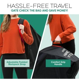 reperkid Car Seat Travel Bag for Airplane, Black and Green, 33 H x 18 W x 18 D, Fits Most Convertible, Booster and Infant Car Seats - Premium Waterproof Cover, Adjustable Shoulder Strap reperkid Car Seat Travel Bag for Airplane, Black and Green, 33 H x 18 W x 18 D, Fits Most Convertible, Booster and Infant Car Seats - Premium Waterproof Cover, Adjustable Shoulder Strap