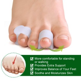 Welnove Gel Toe Separator, Pinky Toe Spacers, Little Toe Cushions for Preventing Rubbing & Relieve Pressure (Pack of 12)
