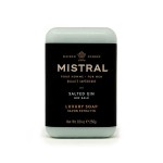 Mistral Salted Gin Luxury Bar Soap for Men | Mens Natural Soap Bar | Paraben, Phthalates Free | Moisturizing & Triple-Milled Natural Soap for Men - Made in France | Large, 8.8 oz