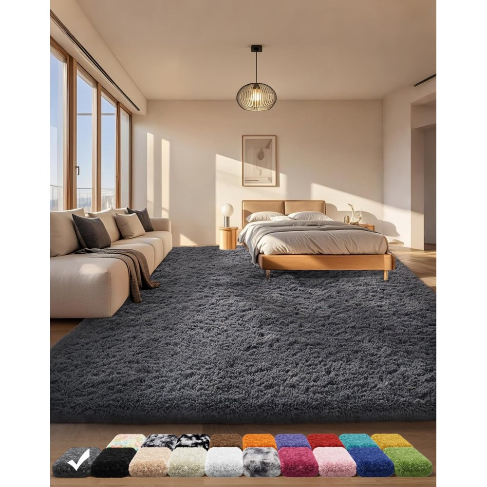 Ophanie Area Rugs for Bedroom Living Room, Grey Fluffy Fuzzy Shag Shaggy Soft Plush Carpet, 4x6 Indoor Floor Gray Rug for Kids Home Dorm Decor Aesthetic Ophanie Area Rugs for Bedroom Living Room, Grey Fluffy Fuzzy Shag Shaggy Soft Plush Carpet, 4x6 Indoor Floor Gray Rug for Kids Home Dorm Decor Aesthetic