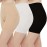 INNERSY Women\'s Slip Shorts for Under Dresses High Waisted Shorts 3-Pack(Black Nude White,Medium)