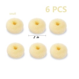 Mini Chignon Donut Hair Shaper, 6 PCS Bun Makers for Short and Thin Hair, 2 Inch Beige Bun Forms for Kids & Girls Mini Chignon Donut Hair Shaper, 6 PCS Bun Makers for Short and Thin Hair, 2 Inch Beige Bun Forms for Kids & Girls