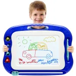 Magnetic Drawing Board,Large Doodle Board Toddler Toys for Girls Boys 3 4 5 6 7 Year Old Kids Gift Etch A Colorful Sketch Magnet Erasable Pad (Blue)