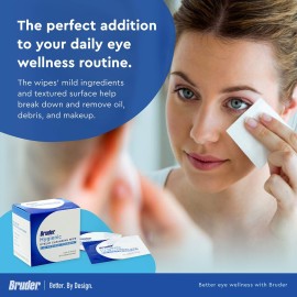 Bruder Hygienic Eyelid Cleansing Wipes | Rinse-Free Exfoliating Wipes Remove Excess Oil and Debris from Eyelids & Lashes | Remove Make Up & Oil l Eye Care l Eye Cleanse l Non-Allergenic l 30 Count Box Bruder Hygienic Eyelid Cleansing Wipes | Rinse-Free Exfoliating Wipes Remove Excess Oil and Debris from Eyelids & Lashes | Remove Make Up & Oil l Eye Care l Eye Cleanse l Non-Allergenic l 30 Count Box