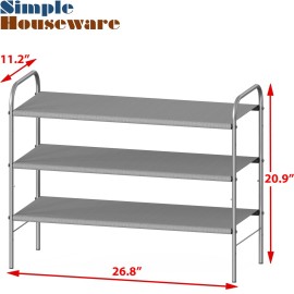 Simple Houseware 3-Tier Shoe Rack Storage Organizer, Grey - Space-Saving Shoe Shelf, Holds 9-16 Pairs, Sturdy Metal Frame, Easy Assembly - Closet, Entryway, Bedroom Shoe Storage Solution Simple Houseware 3-Tier Shoe Rack Storage Organizer, Grey - Space-Saving Shoe Shelf, Holds 9-16 Pairs, Sturdy Metal Frame, Easy Assembly - Closet, Entryway, Bedroom Shoe Storage Solution