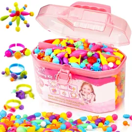 FUNZBO 650pcs Pop Beads - Jewelry Making Kit for 3 4 5 6 7 8 Year Old Little Girls, Arts and Crafts Toys for Kids, Necklace Bracelet Ring Creativity Snap Set Birthday Holiday Easter Gifts FUNZBO 650pcs Pop Beads - Jewelry Making Kit for 3 4 5 6 7 8 Year Old Little Girls, Arts and Crafts Toys for Kids, Necklace Bracelet Ring Creativity Snap Set Birthday Holiday Easter Gifts