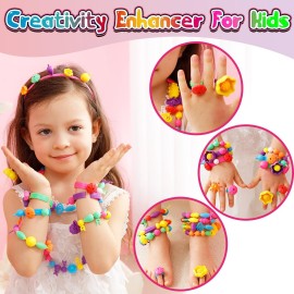 FUNZBO 650pcs Pop Beads - Jewelry Making Kit for 3 4 5 6 7 8 Year Old Little Girls, Arts and Crafts Toys for Kids, Necklace Bracelet Ring Creativity Snap Set Birthday Holiday Easter Gifts FUNZBO 650pcs Pop Beads - Jewelry Making Kit for 3 4 5 6 7 8 Year Old Little Girls, Arts and Crafts Toys for Kids, Necklace Bracelet Ring Creativity Snap Set Birthday Holiday Easter Gifts