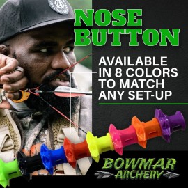 Bowmar Archery Nose Button, Extremely Light Weight, Creates Consistent Anchor Point, Two Sizes Included (Black)