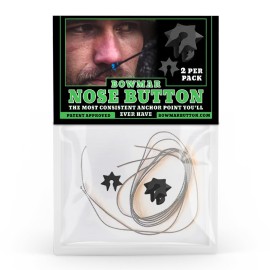 Bowmar Archery Nose Button, Extremely Light Weight, Creates Consistent Anchor Point, Two Sizes Included (Black)
