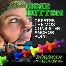 Bowmar Archery Nose Button, Extremely Light Weight, Creates Consistent Anchor Point, Two Sizes Included (Black)