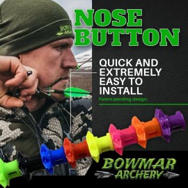 Bowmar Archery Nose Button, Extremely Light Weight, Creates Consistent Anchor Point, Two Sizes Included (Black)