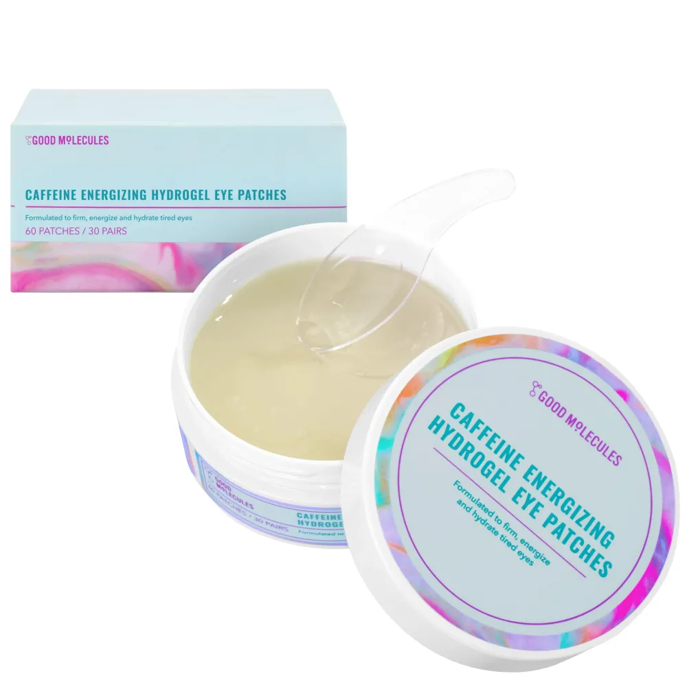 Good Molecules Caffeine Energizing Hydrogel Eye Patches - Eye Mask with Hyaluronic Acid Hydrate and Reduce Puffiness - Pack of 30, Skincare for Face Good Molecules Caffeine Energizing Hydrogel Eye Patches - Eye Mask with Hyaluronic Acid Hydrate and Reduce Puffiness - Pack of 30, Skincare for Face