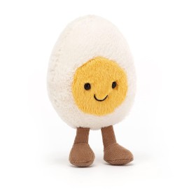Jellycat Amuseables Boiled Egg Happy Stuffed Toy, Small 5.5 inches - Food Plush - Fun Gift Idea