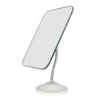 YEAKE Adjustable Flexible Gooseneck Makeup Mirror,360Rotation Folding Portable Desk Vanity Mirror with Stand Shower Shaving Cosmetic Mirror Square Large