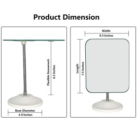 YEAKE Adjustable Flexible Gooseneck Makeup Mirror,360Rotation Folding Portable Desk Vanity Mirror with Stand Shower Shaving Cosmetic Mirror Square Large YEAKE Adjustable Flexible Gooseneck Makeup Mirror,360Rotation Folding Portable Desk Vanity Mirror with Stand Shower Shaving Cosmetic Mirror Square Large