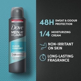 Dove Men+Care Antiperspirant Dry Spray Deodorant for Men Clean Comfort 48 Hour Sweat and Body Odor Protection 3.8 oz 3 Count Dove Men+Care Antiperspirant Dry Spray Deodorant for Men Clean Comfort 48 Hour Sweat and Body Odor Protection 3.8 oz 3 Count