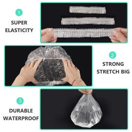 Keeygo Disposable Shower Caps 30 PCS Bath Caps Clear Waterproof Plastic Wraps for Women, Hotel Travel Essentials Accessories Hair Caps(17.3) Keeygo Disposable Shower Caps 30 PCS Bath Caps Clear Waterproof Plastic Wraps for Women, Hotel Travel Essentials Accessories Hair Caps(17.3)