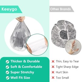 Keeygo Disposable Shower Caps 30 PCS Bath Caps Clear Waterproof Plastic Wraps for Women, Hotel Travel Essentials Accessories Hair Caps(17.3) Keeygo Disposable Shower Caps 30 PCS Bath Caps Clear Waterproof Plastic Wraps for Women, Hotel Travel Essentials Accessories Hair Caps(17.3)
