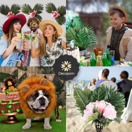 Decopom Palm Leaves Artificial Tropical Monstera-84Pcs 6 Kinds Large Small Green Fake Palm Leaf with Stems for Safari Jungle Hawaiian Luau Party Table Decoration Wedding Birthday Theme Party Decopom Palm Leaves Artificial Tropical Monstera-84Pcs 6 Kinds Large Small Green Fake Palm Leaf with Stems for Safari Jungle Hawaiian Luau Party Table Decoration Wedding Birthday Theme Party