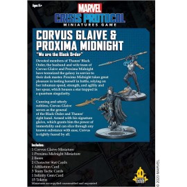 Marvel: Crisis Protocol Corvus Glaive and Proxima Midnight CHARACTER PACK - Dark Masters of the Galaxy, Tabletop Superhero Game, Ages 14+, 2 Players, 90 Minute Playtime, Made by Atomic Mass Games Marvel: Crisis Protocol Corvus Glaive and Proxima Midnight CHARACTER PACK - Dark Masters of the Galaxy, Tabletop Superhero Game, Ages 14+, 2 Players, 90 Minute Playtime, Made by Atomic Mass Games