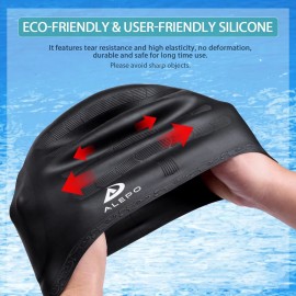 2 Pack Unisex Swim Caps with 3D Ear Protection, Durable Flexible Silicone Swimming Hats for Women Men Kids Adults, Bathing Swimming Caps for Short/Long Hair with Ear Plugs&Nose Clip 2 Pack Unisex Swim Caps with 3D Ear Protection, Durable Flexible Silicone Swimming Hats for Women Men Kids Adults, Bathing Swimming Caps for Short/Long Hair with Ear Plugs&Nose Clip