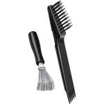 Boao 2 Pieces Hair Brush Cleaning Tool Comb Cleaner Brush Mini Comb Cleaning Hair Remover Tool for Removing Dust Home and Salon Use(Black Color)