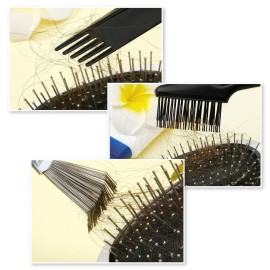 Boao 2 Pieces Hair Brush Cleaning Tool Comb Cleaner Brush Mini Comb Cleaning Hair Remover Tool for Removing Dust Home and Salon Use(Black Color) Boao 2 Pieces Hair Brush Cleaning Tool Comb Cleaner Brush Mini Comb Cleaning Hair Remover Tool for Removing Dust Home and Salon Use(Black Color)