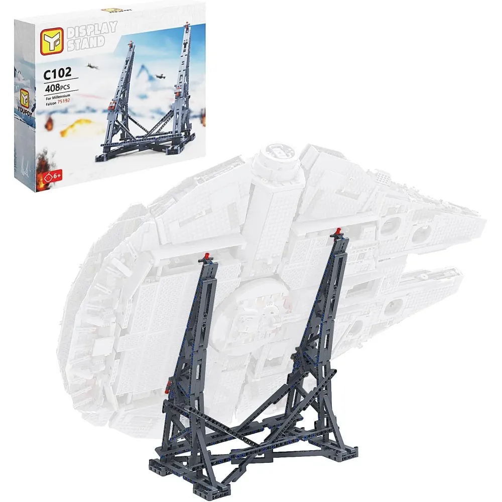 Millennium Falcon Vertical Display Bracket for Lego 75192 Starship Model, Sturdy Stand Building Kit, Best Gift and Movie Collectible for Adults(408 PCS)