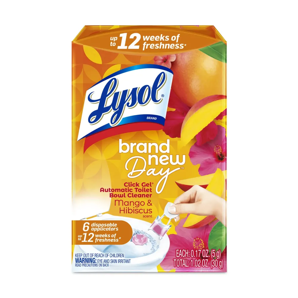 Lysol Click Gel Automatic Toilet Bowl Cleaner, Gel Toilet Bowl Cleaner, For Cleaning and Refreshing, Mango & Hibiscus, 6 Count (Pack of 1) Lysol Click Gel Automatic Toilet Bowl Cleaner, Gel Toilet Bowl Cleaner, For Cleaning and Refreshing, Mango & Hibiscus, 6 Count (Pack of 1)