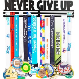 Miayork Medal Holder Display Hanger Rack Frame for More Medals-Sports Medal Hanger and Ribbon Display Holder Rack with Easy Hanging Bars,Soccer Medal Hanger Display