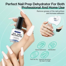 Morovan Acid Free Professional Nail Dehydrator Prep for UV Gel Polish Acrylic Nails Fast Dry Natural Nail Primer Base Varnish Manicure Bonder 0.5 oz Morovan Acid Free Professional Nail Dehydrator Prep for UV Gel Polish Acrylic Nails Fast Dry Natural Nail Primer Base Varnish Manicure Bonder 0.5 oz