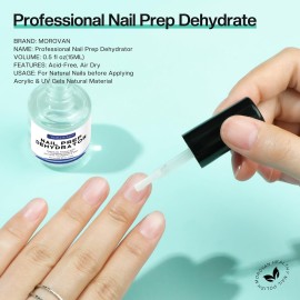 Morovan Acid Free Professional Nail Dehydrator Prep for UV Gel Polish Acrylic Nails Fast Dry Natural Nail Primer Base Varnish Manicure Bonder 0.5 oz Morovan Acid Free Professional Nail Dehydrator Prep for UV Gel Polish Acrylic Nails Fast Dry Natural Nail Primer Base Varnish Manicure Bonder 0.5 oz