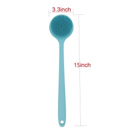 DNC Soft Silicone Back Scrubber Shower Bath Body Brush with Long Handle (Blue) DNC Soft Silicone Back Scrubber Shower Bath Body Brush with Long Handle (Blue)