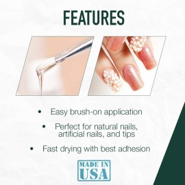 5 Second Brush-On Nail Glue 6 g, for Nail Tips, Full Cover Nails, and for Repairing of Cracked, Split Natural Nails, 3 Packs 5 Second Brush-On Nail Glue 6 g, for Nail Tips, Full Cover Nails, and for Repairing of Cracked, Split Natural Nails, 3 Packs