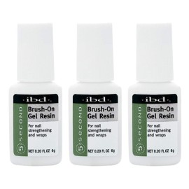 IBD 5 Second Brush On Nail Glue Gel Resin - Strong Nail Glue for Broken, Cracked & Split Natural Nails, NailBond Repair & Strengthening for Wraps - 6g, 3 Count