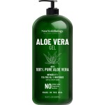 New York Biology Aloe Vera Gel for Face, Skin and Hair - Infused with Tea Tree Oil - From Fresh Aloe Vera Plant - Moisturizing Aloe Vera for Sunburn Relief and Dry Skin - 16.9 Fl Oz
