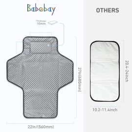 Portable Changing Pad for Baby, Waterproof Travel Changing Pads for Moms, Dads, with Built-in Pillow, Excellent Baby Shower, Registry Gifts