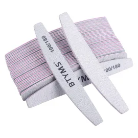 BTYMS 25 Pcs 100/180 Grit Nail Files and Buffers Professional Double Sided Emery Boards Manicure Tool for Acrylic Nails