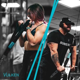 Vulken Tricep Rope Cable Attachment. 28.7 Inch & 22 Inch Two Lengths Built in One Pull Down Rope. Triceps Extension Straps Gym Equipment. Home Workout Handles for Resistance Bands.