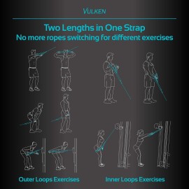 Vulken Tricep Rope Cable Attachment. 28.7 Inch & 22 Inch Two Lengths Built in One Pull Down Rope. Triceps Extension Straps Gym Equipment. Home Workout Handles for Resistance Bands.