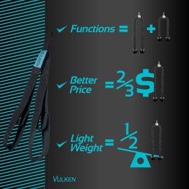 Vulken Tricep Rope Cable Attachment. 28.7 Inch & 22 Inch Two Lengths Built in One Pull Down Rope. Triceps Extension Straps Gym Equipment. Home Workout Handles for Resistance Bands.